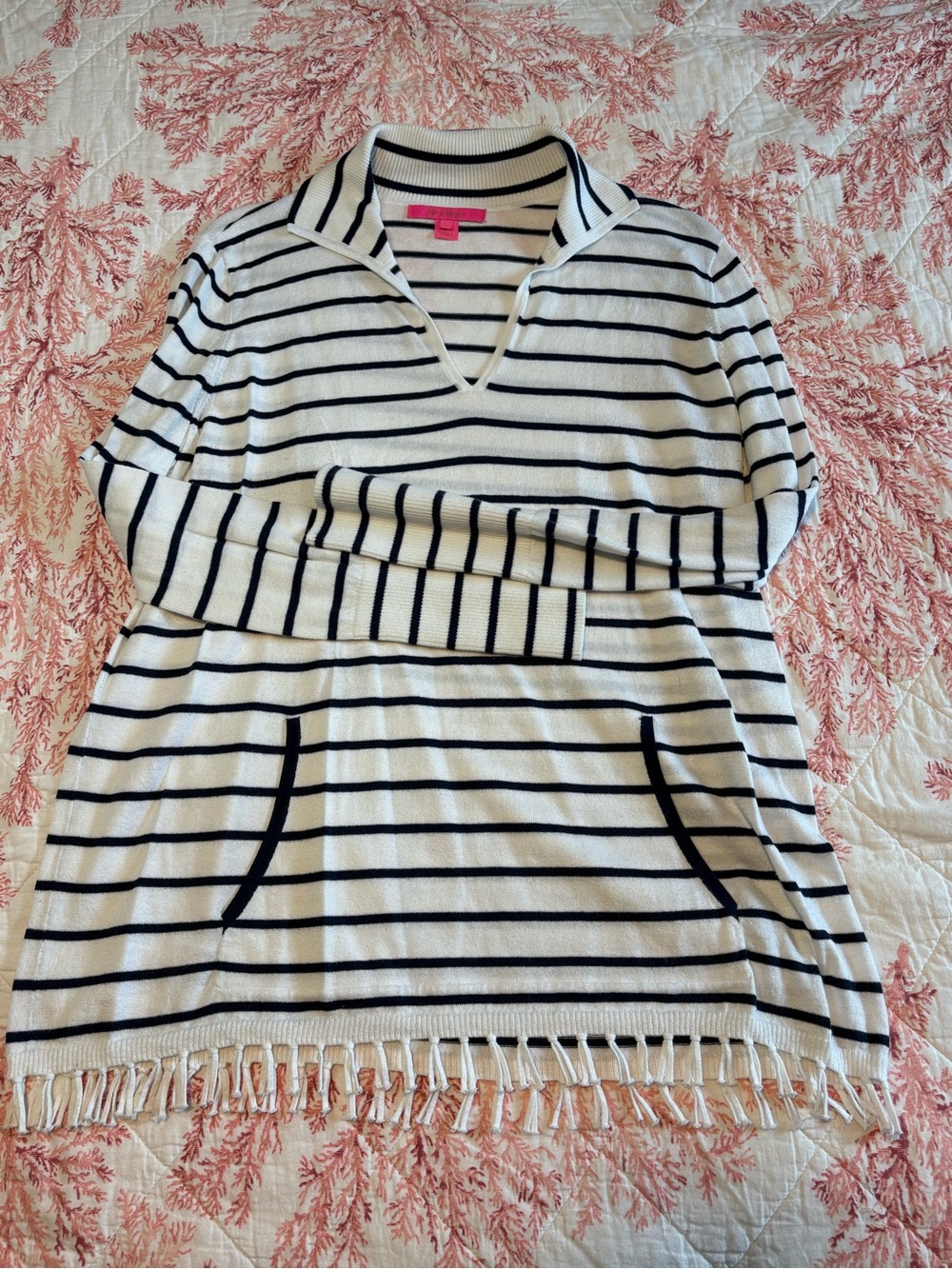 Lilly Pulitzer Cream & Navy Striped Pullover